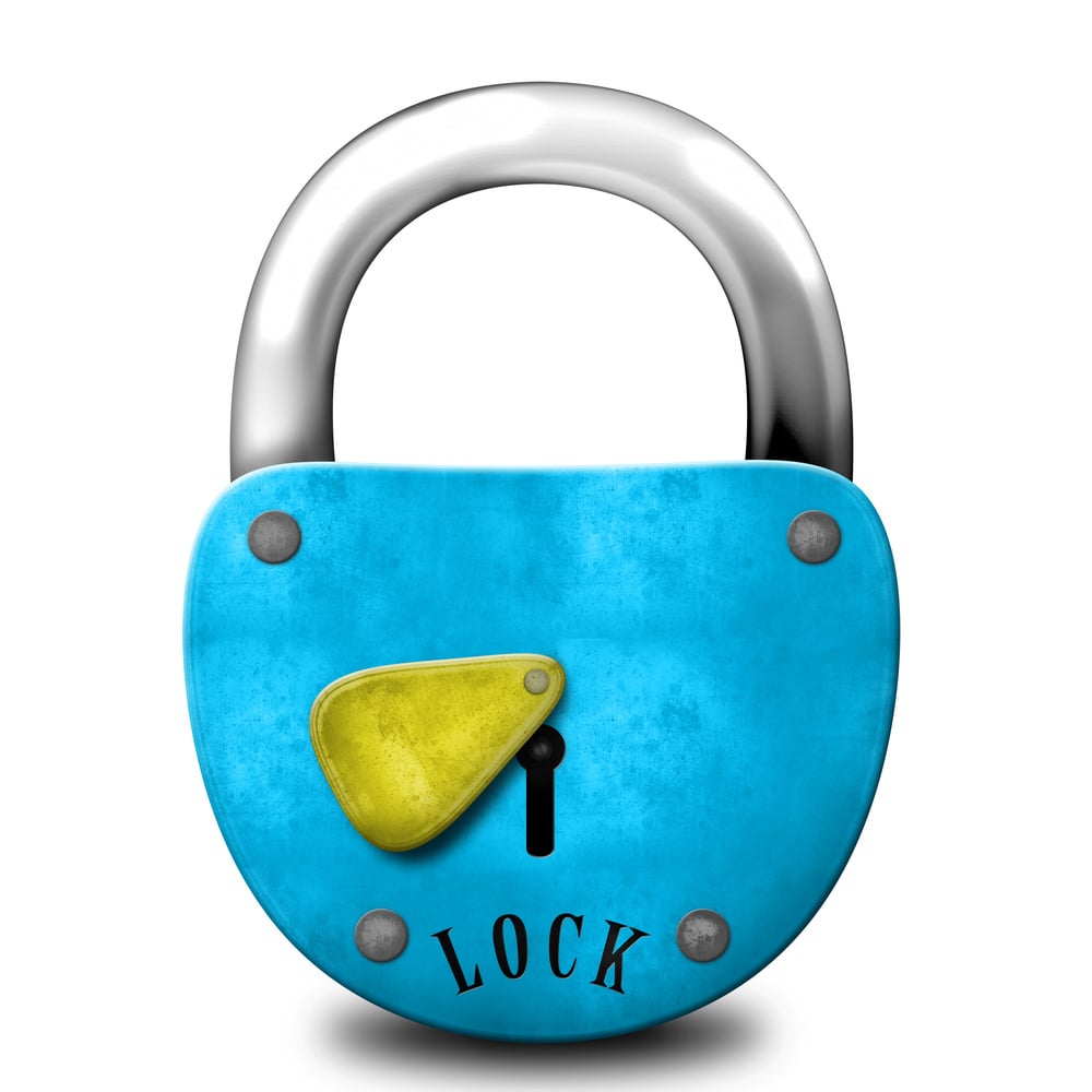 Blue padlock